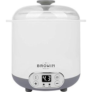 Browin 801013 Yaourtière - Fromagère avec Thermostat 1,5 L | Machine Électrique pour Yaourts et Fromages Faits Maison | Température 22-50°C | Timer jusqu'à 48 h | Blanc