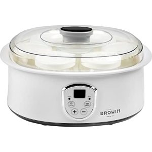 BROWIN®801015 Yaourtière avec thermostat et verres | 7 pots à yaourt avec couvercle | 1,3 l | 20 W