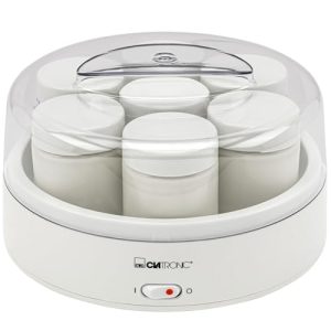 Clatronic Yogourtière pour une préparation rapide & facile | Machine à yaourt pour yaourt, fromage blanc & fromage frais | Yogourtière avec 7 pots de 160 ml avec couvercle | JM 3344